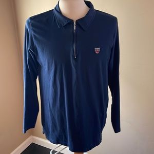 British Invasion mens navy blue zippered pullover